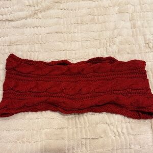Red Cable Knit Scarf